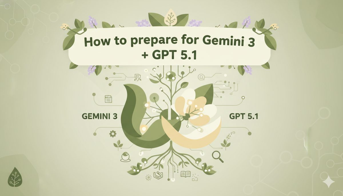 Illustration titled "How to prepare for Gemini 3 + GPT 5.1"